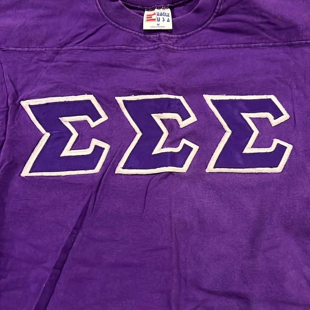Purple Sigma Sigma Sigma Greek Letter T-Shirt Jersey